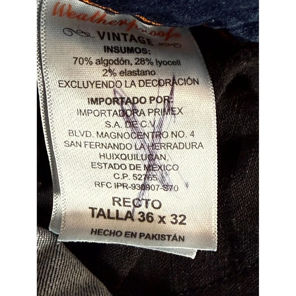 Weatherproof Vintage Jeans Mens 36x32 Blue Denim Stretch Streetwear Straight Fit